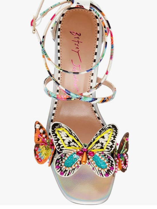 Betsey Johnson Shoes - Betsey Johnson Butterfly Embellished Ankle-Strap Heel 7 Women's Trudie